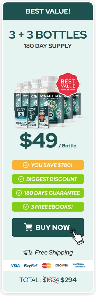 Synaptigen price of 6 bottles